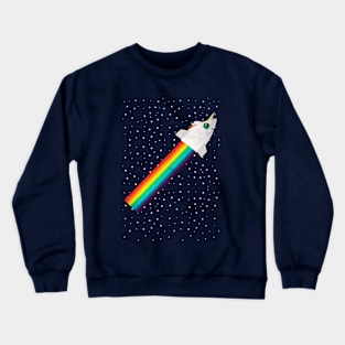 Unicorn Rainbow Rocket Crewneck Sweatshirt